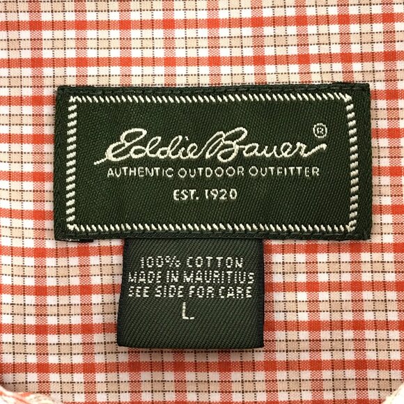 Eddie Bauer 80's 2-Ply Cotton Poplin Shirt Men's Large Short Sleeve Casual Woven - Picture 8 of 10